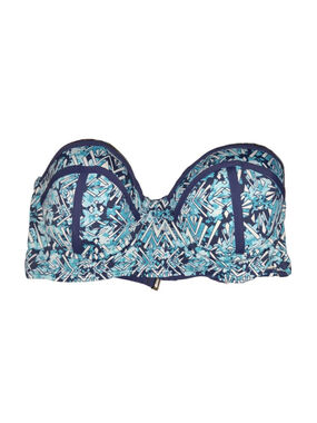 Tart Swim Blue & White Patterned Bikini Top beachwear summertime small